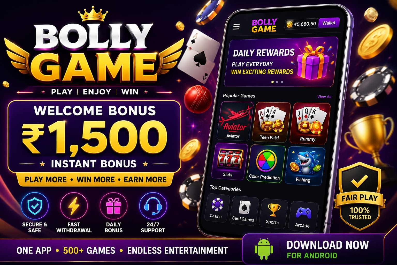 Bolly Game APK Download for Android (2026) | Safe Install & ₹1800 Welcome Bonus